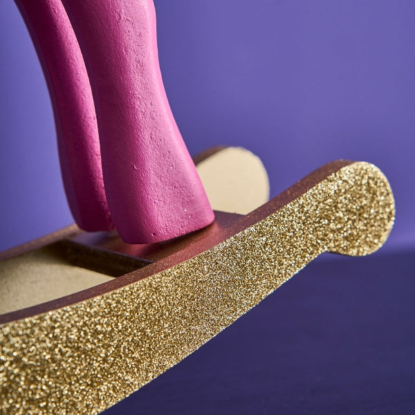 Schaukelpferd „Goldene Weihnachten“ (Pink)