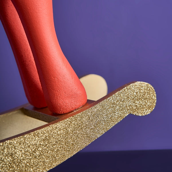 Schaukelpferd „Goldene Weihnachten“ – Groß (Orange)