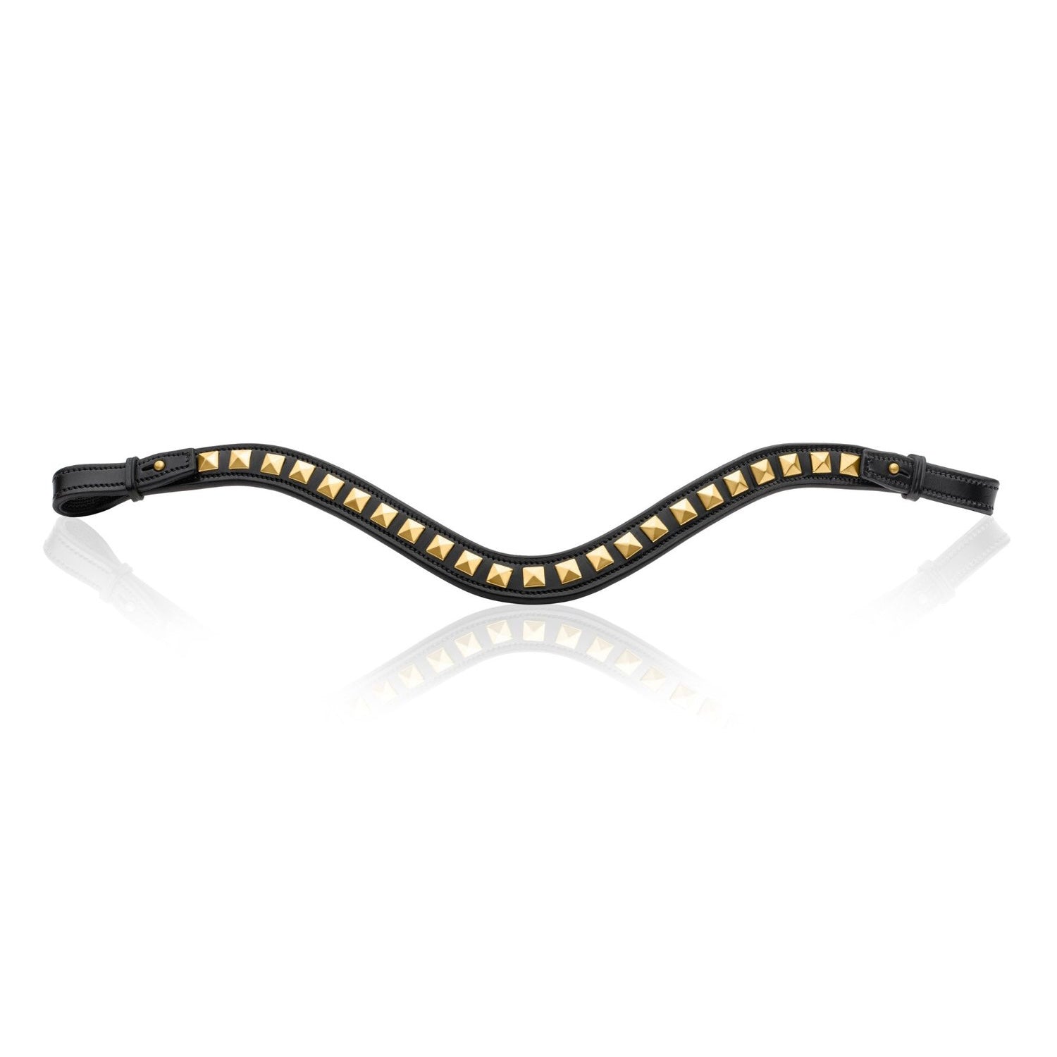 Utzon Equestrian Stirnriemen mit Nieten schwarz gold