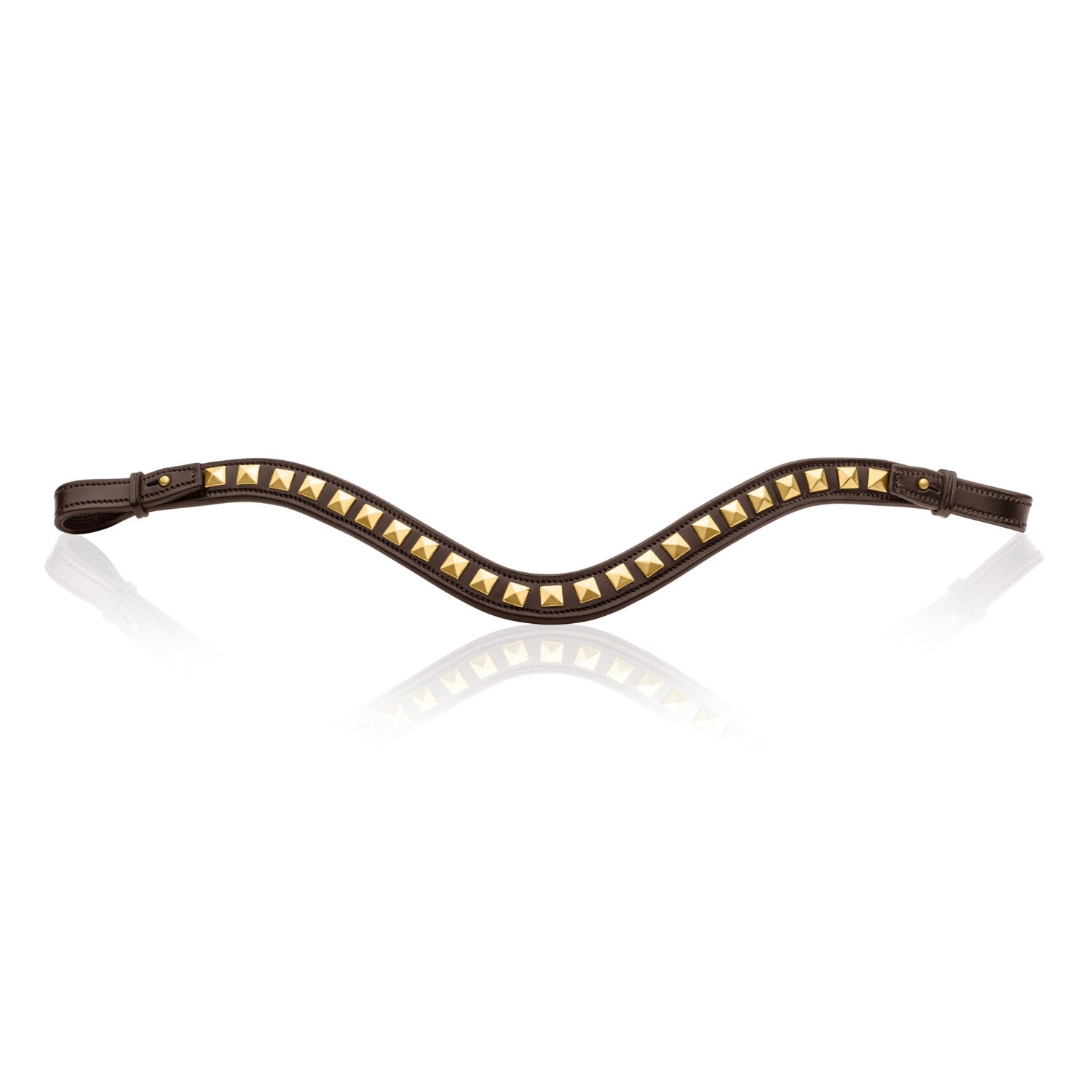 Utzon Equestrian Stirnriemen mit Nieten braun gold