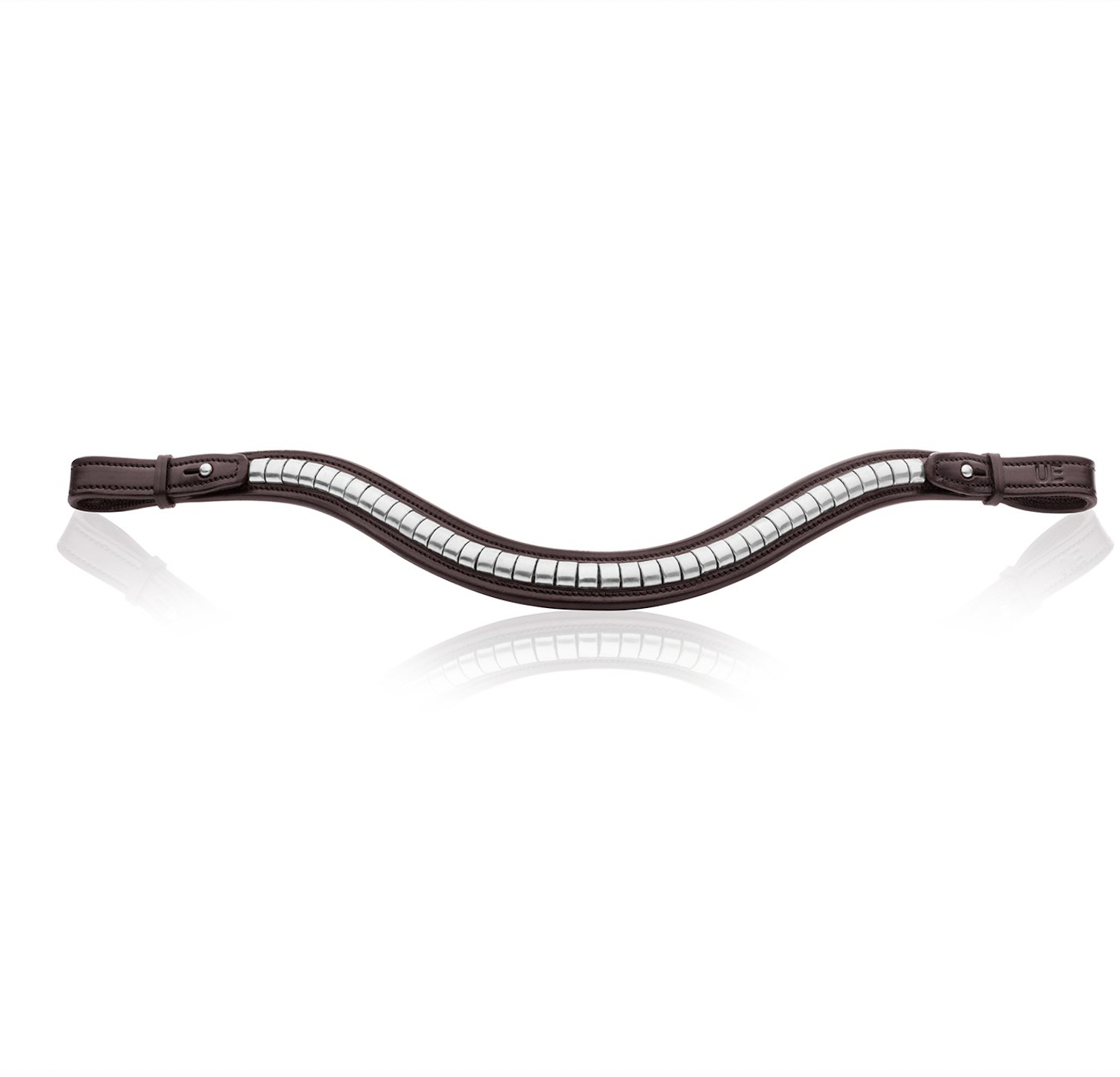 Utzon Equestrian Stirnriemen Browband Clinchers Nieten braun silber