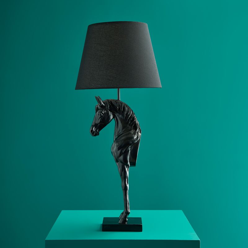 Tischlampe Pferd schwarz