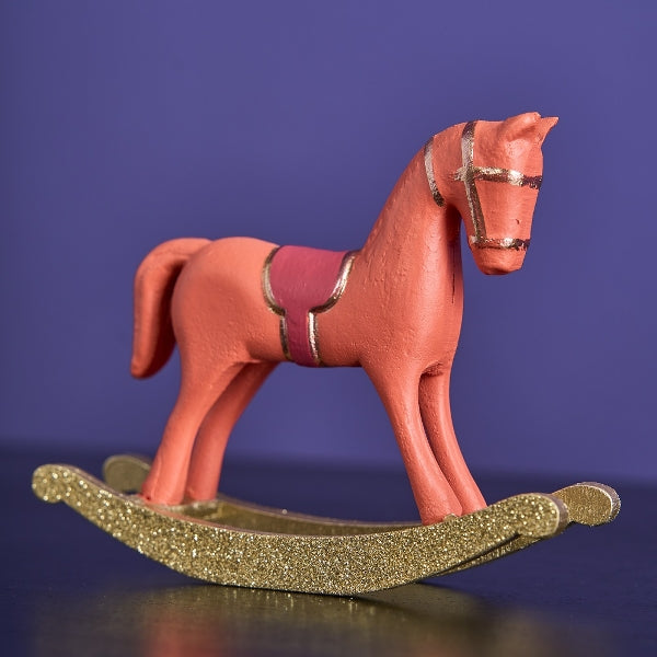 Schaukelpferd „Goldene Weihnachten“ – Klein (Orange)