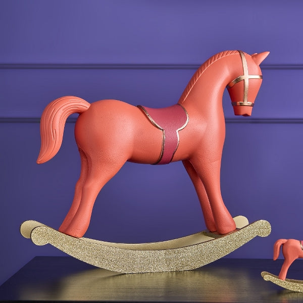 Schaukelpferd „Goldene Weihnachten“ – Groß (Orange)